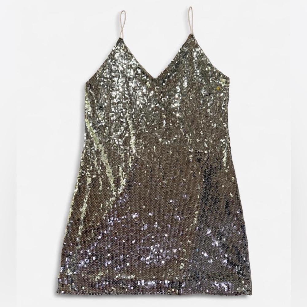 Silver Sequin Mini Dress New Years Eve